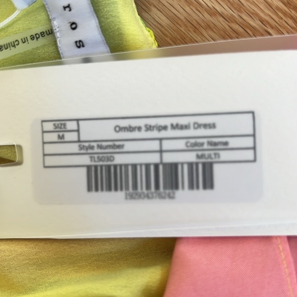 New! Endless Rose medium rainbow ombré stripe maxi dress with fluttery sleeves. - Picture 8 of 11